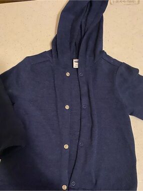 Old Navy Navy Hooded Snap-Front Kids Cardigan